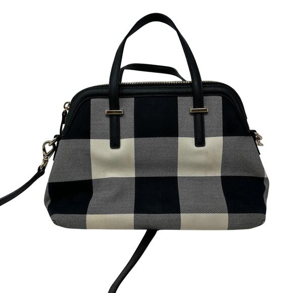 Kate Spade Cameron Street Shoulder Bag Balck Cream Plaid Margot *READ - Picture 5 of 13
